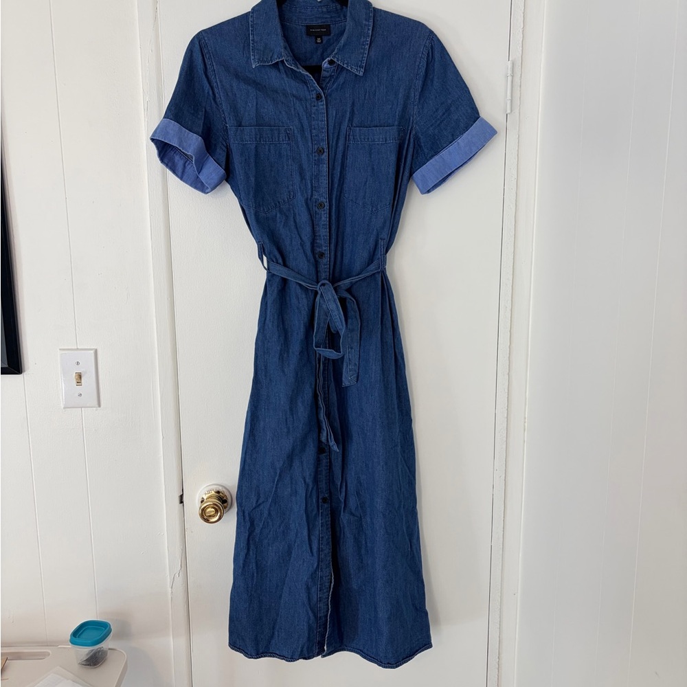 Who What Wear Blue Denim Shirt Dress